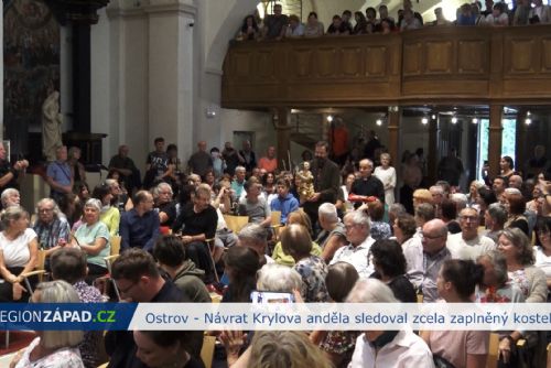 Ostrov: Návrat Krylova anděla sledoval zcela zaplněný kostel (TV Západ)