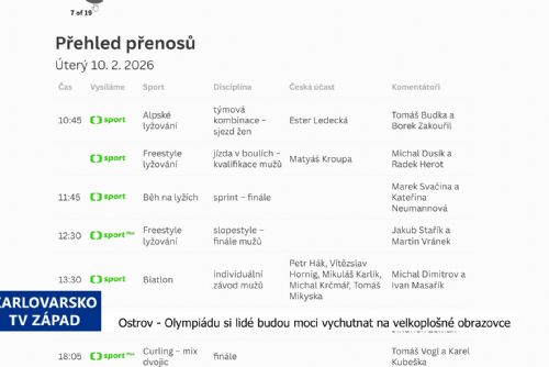 Ostrov: Olympiádu si lidé budou moci vychutnat na velkoplošné obrazovce (TV Západ)