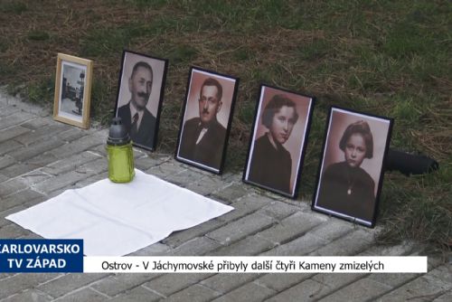 Ostrov: V Jáchymovské ulici přibyly další čtyři Kameny zmizelých (TV Západ)