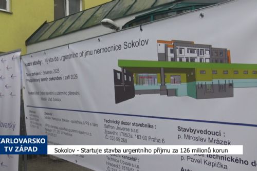 Sokolov: Startuje stavba urgentního příjmu za 126 milionů korun (TV Západ)
